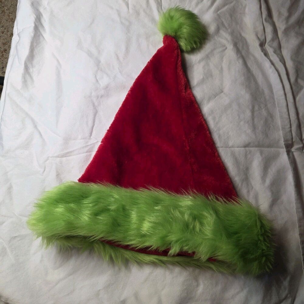 Funny Santa Hat Adult Soft Plush Red Green Christmas Men Women Cozy Holiday